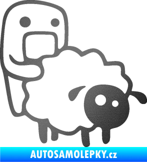 Samolepka Domo 005 pravá love sheep grafitová metalíza