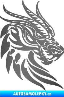 Samolepka Dragon 051 pravá dračí hlava grafitová metalíza