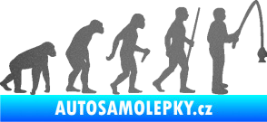 Samolepka Evoluce 005 rybář pravá grafitová metalíza