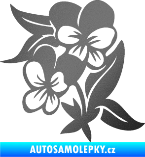 Samolepka Fialka 001 levá květina grafitová metalíza