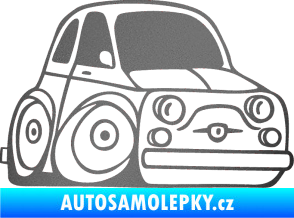 Samolepka Fiat 500 karikatura pravá grafitová metalíza