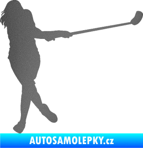 Samolepka Florbal 006 pravá  grafitová metalíza