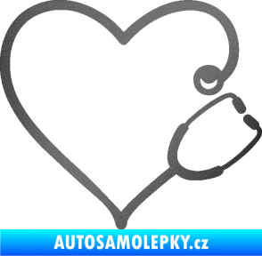 Samolepka Fonendoskop 002 pravá  zdravotní sestřička grafitová metalíza
