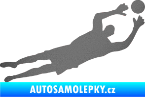 Samolepka Fotbalista 026 pravá brankář grafitová metalíza