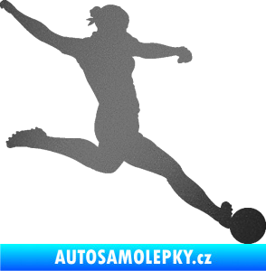 Samolepka Fotbalistka 002 pravá grafitová metalíza