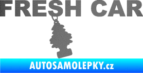 Samolepka Fresh car nápis s voňavým stromečkem grafitová metalíza
