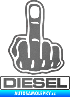 Samolepka Fuck off diesel grafitová metalíza