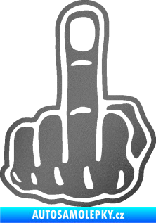 Samolepka Fuck off pravá grafitová metalíza