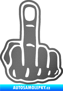 Samolepka Fuck off levá grafitová metalíza