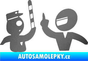 Samolepka Fuck the police 003 grafitová metalíza