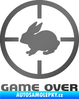 Samolepka Game over lov zajíce grafitová metalíza