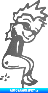 Samolepka Girl čůrá 003 pravá grafitová metalíza
