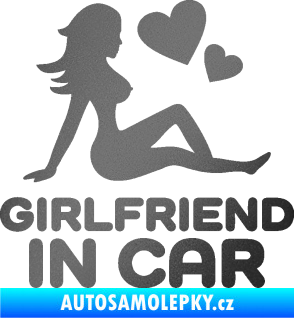Samolepka Girlfriend in car grafitová metalíza