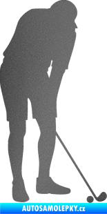 Samolepka Golfista 007 pravá grafitová metalíza