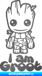 Samolepka Groot 001 levá s nápisem grafitová metalíza