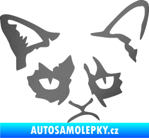 Samolepka Grumpy cat 001 pravá grafitová metalíza