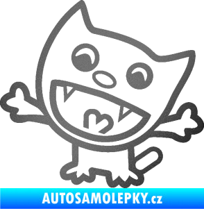 Samolepka Happy cat 001 levá grafitová metalíza