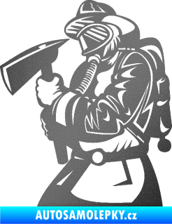 Samolepka Hasič 012 levá grafitová metalíza