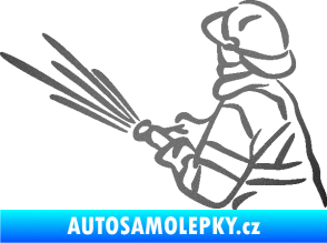 Samolepka Hasič 015 levá grafitová metalíza