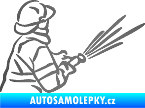 Samolepka Hasič 015 pravá grafitová metalíza