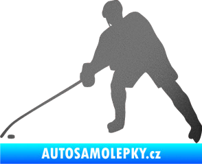 Samolepka Hokejista 002 levá grafitová metalíza