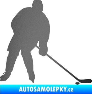 Samolepka Hokejista 005 pravá grafitová metalíza