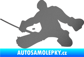 Samolepka Hokejista 015 levá brankář grafitová metalíza