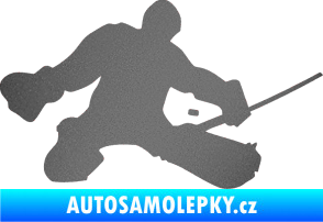 Samolepka Hokejista 015 pravá brankář grafitová metalíza