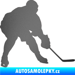 Samolepka Hokejista 016 pravá grafitová metalíza