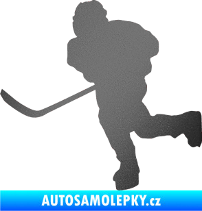 Samolepka Hokejista 017 levá grafitová metalíza