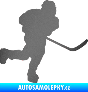 Samolepka Hokejista 017 pravá grafitová metalíza