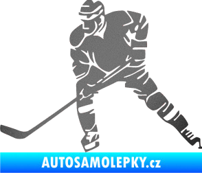 Samolepka Hokejista 026 levá grafitová metalíza