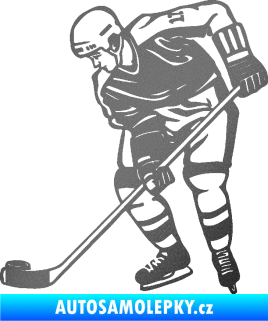 Samolepka Hokejista 029 levá grafitová metalíza