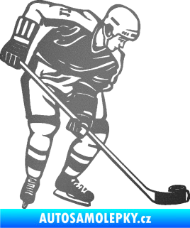 Samolepka Hokejista 029 pravá grafitová metalíza