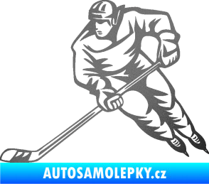 Samolepka Hokejista 030 levá grafitová metalíza