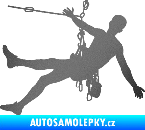 Samolepka Horolezec 002 pravá grafitová metalíza