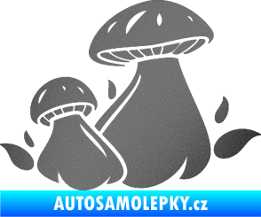 Samolepka Houby 002 pravá grafitová metalíza