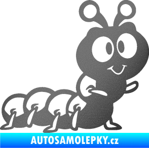 Samolepka Housenka 002 pravá grafitová metalíza