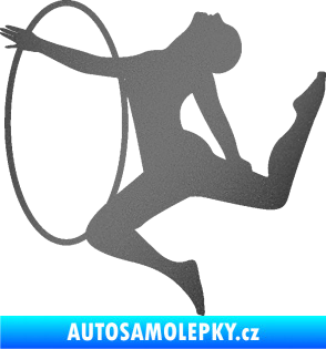 Samolepka Hula Hop 002 levá gymnastka s obručí grafitová metalíza
