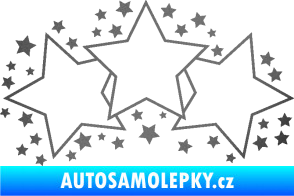 Samolepka Hvězdy a hvězdičky dekor grafitová metalíza