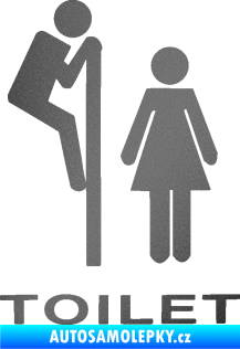 Samolepka Interiér 013 - Toilet grafitová metalíza
