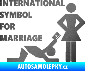 Samolepka International symbol for marriage grafitová metalíza