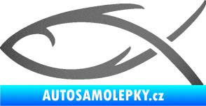 Samolepka Jesus rybička 008 grafitová metalíza