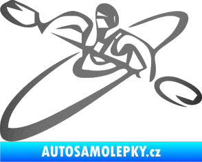 Samolepka Kajakář 001 levá grafitová metalíza