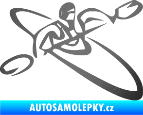 Samolepka Kajakář 001 pravá grafitová metalíza