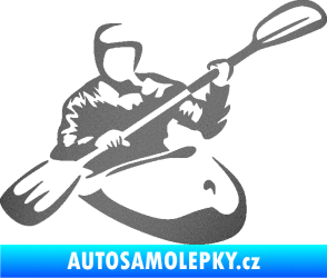 Samolepka Kajakář 004 pravá grafitová metalíza