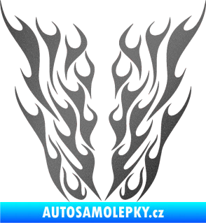 Samolepka Kapota 012 plameny grafitová metalíza