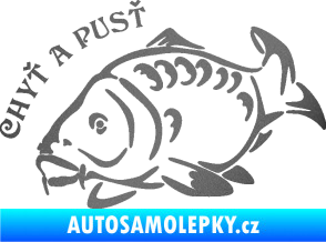 Samolepka Kapr 007 chyť a pusť grafitová metalíza