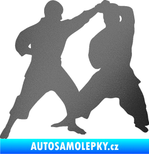 Samolepka Karate 013 levá souboj grafitová metalíza