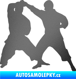 Samolepka Karate 013 pravá souboj grafitová metalíza